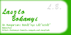 laszlo bokanyi business card